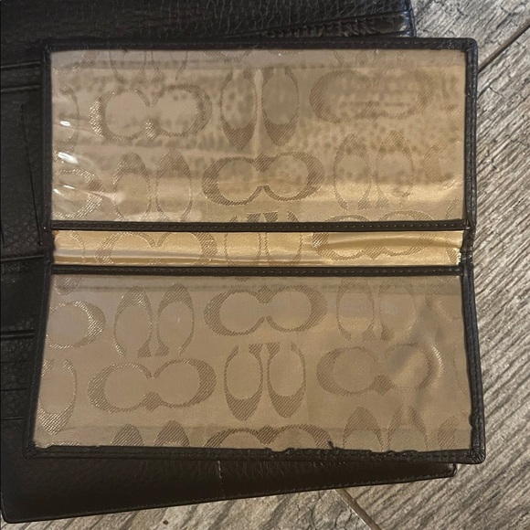 COACH Classic Logo Trifold Wallet & Checkbook Holder Credit Card Slots in Box - Picture 7 of 11